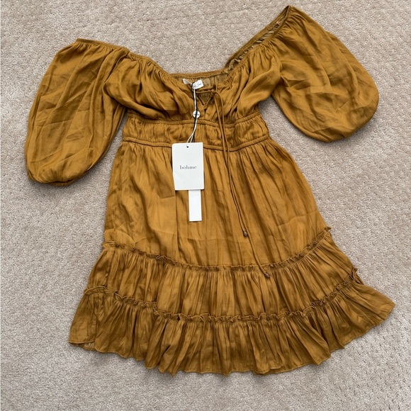 BOHME (NWT) Mustard Seed Women’s Dijon Jill Polyester/Rayon Mini Dress-SMALL - Picture 7 of 8